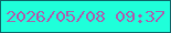 文字の大きさ：5、枠の色：0d6769、背景の色：1fffda、文字の色：a368af 無料ブログパーツのブログ時計