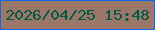 文字の大きさ：5、枠の色：0d68e7、背景の色：9a7769、文字の色：025a44 無料ブログパーツのブログ時計