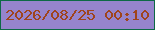 文字の大きさ：2、枠の色：0d6945、背景の色：9684cc、文字の色：9f441c 無料ブログパーツのブログ時計
