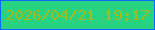 文字の大きさ：1、枠の色：0d69fc、背景の色：27d380、文字の色：a2bc1b 無料ブログパーツのブログ時計