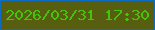 文字の大きさ：1、枠の色：0d6bc1、背景の色：575e10、文字の色：46c40c 無料ブログパーツのブログ時計