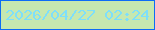 文字の大きさ：3、枠の色：0d6cf6、背景の色：c6e8b0、文字の色：7edffa 無料ブログパーツのブログ時計