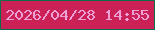 文字の大きさ：2、枠の色：0d6d4a、背景の色：cc2156、文字の色：eda1d7 無料ブログパーツのブログ時計