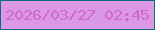 文字の大きさ：5、枠の色：0d6e7b、背景の色：db98e6、文字の色：d168c5 無料ブログパーツのブログ時計