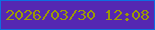 文字の大きさ：4、枠の色：0d6ee0、背景の色：5527b2、文字の色：9d9a05 無料ブログパーツのブログ時計