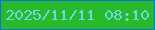 文字の大きさ：4、枠の色：0d6fef、背景の色：27bb29、文字の色：72d5e7 無料ブログパーツのブログ時計