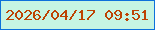 文字の大きさ：1、枠の色：0d71db、背景の色：c6f5e3、文字の色：bd4303 無料ブログパーツのブログ時計
