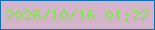 文字の大きさ：1、枠の色：0d72bb、背景の色：d4b4c9、文字の色：82e74d 無料ブログパーツのブログ時計