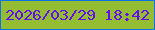 文字の大きさ：3、枠の色：0d73e5、背景の色：95bd34、文字の色：620eee 無料ブログパーツのブログ時計