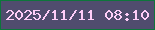 文字の大きさ：2、枠の色：0d753b、背景の色：504c6e、文字の色：fecdf8 無料ブログパーツのブログ時計