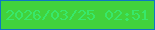 文字の大きさ：1、枠の色：0d76c3、背景の色：41d23c、文字の色：38e76b 無料ブログパーツのブログ時計