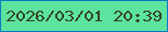 文字の大きさ：4、枠の色：0d78c6、背景の色：5ce3a0、文字の色：33461e 無料ブログパーツのブログ時計