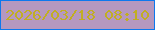 文字の大きさ：2、枠の色：0d78ed、背景の色：b598bf、文字の色：c1ae22 無料ブログパーツのブログ時計