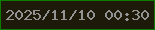 文字の大きさ：4、枠の色：0d7c03、背景の色：1d1a0a、文字の色：939394 無料ブログパーツのブログ時計