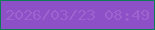 文字の大きさ：3、枠の色：0d7d58、背景の色：8e50c6、文字の色：9f62ce 無料ブログパーツのブログ時計