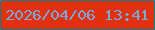 文字の大きさ：2、枠の色：0d7e89、背景の色：e0300c、文字の色：7aa8da 無料ブログパーツのブログ時計