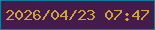 文字の大きさ：3、枠の色：0d7e9d、背景の色：441b4b、文字の色：cfa33b 無料ブログパーツのブログ時計