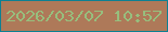 文字の大きさ：1、枠の色：0d8092、背景の色：ae7959、文字の色：97be7d 無料ブログパーツのブログ時計