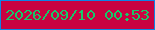 文字の大きさ：1、枠の色：0d84e5、背景の色：c90241、文字の色：16c869 無料ブログパーツのブログ時計
