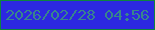 文字の大きさ：2、枠の色：0d853f、背景の色：2c28e1、文字の色：38858c 無料ブログパーツのブログ時計