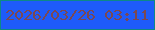 文字の大きさ：3、枠の色：0d8987、背景の色：1e5bfa、文字の色：7a4853 無料ブログパーツのブログ時計