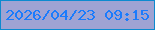 文字の大きさ：3、枠の色：0d8acf、背景の色：9fa3d3、文字の色：1b7bfc 無料ブログパーツのブログ時計