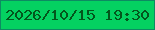 文字の大きさ：3、枠の色：0d8b62、背景の色：04d161、文字の色：03561c 無料ブログパーツのブログ時計