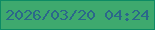 文字の大きさ：3、枠の色：0d8b64、背景の色：3ea96e、文字の色：2b688a 無料ブログパーツのブログ時計