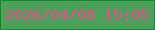 文字の大きさ：3、枠の色：0d8d33、背景の色：4ca057、文字の色：f14892 無料ブログパーツのブログ時計
