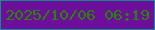 文字の大きさ：4、枠の色：0d8d8f、背景の色：6e0f9c、文字の色：248803 無料ブログパーツのブログ時計