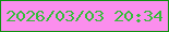 文字の大きさ：4、枠の色：0d910e、背景の色：fb8eed、文字の色：34bd38 無料ブログパーツのブログ時計