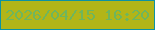 文字の大きさ：1、枠の色：0d92a3、背景の色：b2b518、文字の色：6eb65d 無料ブログパーツのブログ時計