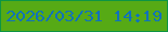 文字の大きさ：1、枠の色：0d9444、背景の色：56aa15、文字の色：1072ba 無料ブログパーツのブログ時計