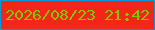 文字の大きさ：2、枠の色：0d96d5、背景の色：f42717、文字の色：88c306 無料ブログパーツのブログ時計