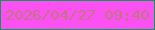 文字の大きさ：5、枠の色：0d9854、背景の色：fb51f2、文字の色：c07680 無料ブログパーツのブログ時計
