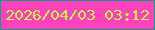 文字の大きさ：3、枠の色：0d9c83、背景の色：fe42be、文字の色：bff745 無料ブログパーツのブログ時計