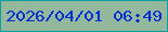 文字の大きさ：3、枠の色：0d9fa0、背景の色：94b89b、文字の色：032ed5 無料ブログパーツのブログ時計