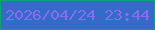 文字の大きさ：4、枠の色：0da173、背景の色：336bc7、文字の色：8c6bf4 無料ブログパーツのブログ時計