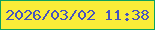 文字の大きさ：5、枠の色：0da25d、背景の色：f9ed38、文字の色：4654bd 無料ブログパーツのブログ時計