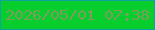 文字の大きさ：2、枠の色：0da59d、背景の色：07ce2d、文字の色：7e9c5d 無料ブログパーツのブログ時計