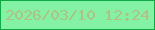 文字の大きさ：4、枠の色：0da945、背景の色：84f2a5、文字の色：b4bf86 無料ブログパーツのブログ時計