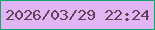 文字の大きさ：3、枠の色：0da968、背景の色：e1b4f4、文字の色：653f55 無料ブログパーツのブログ時計