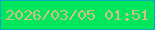文字の大きさ：3、枠の色：0da9be、背景の色：00e75d、文字の色：d2c082 無料ブログパーツのブログ時計