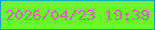 文字の大きさ：4、枠の色：0dabb0、背景の色：6bf926、文字の色：d36cba 無料ブログパーツのブログ時計