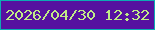 文字の大きさ：2、枠の色：0dabb3、背景の色：5611a0、文字の色：c0ec87 無料ブログパーツのブログ時計