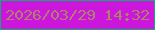 文字の大きさ：4、枠の色：0dac74、背景の色：cd16dc、文字の色：ab826c 無料ブログパーツのブログ時計