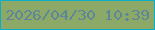 文字の大きさ：4、枠の色：0dacc7、背景の色：8da968、文字の色：5d8798 無料ブログパーツのブログ時計