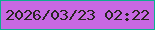 文字の大きさ：1、枠の色：0dae8f、背景の色：c768e2、文字の色：2a2621 無料ブログパーツのブログ時計