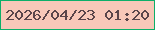 文字の大きさ：5、枠の色：0daf69、背景の色：f8c8b9、文字の色：5a454a 無料ブログパーツのブログ時計