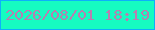 文字の大きさ：4、枠の色：0daffb、背景の色：16fbc1、文字の色：b87eb0 無料ブログパーツのブログ時計